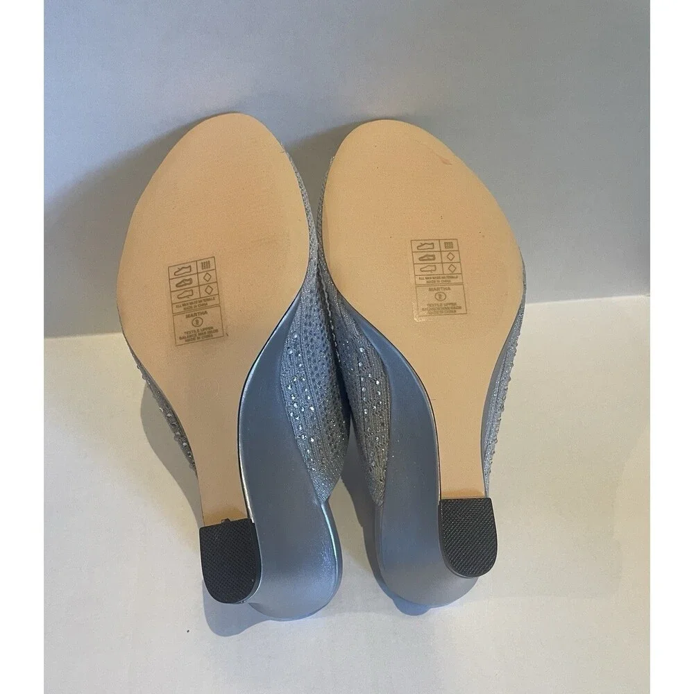 Lauren Lorraine Martha Silver Heels 9 NEW Sparkly Prom‎ Wedding Party Shoe